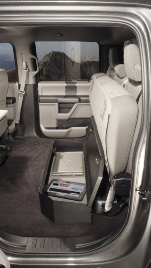 Ford F-350 Underseat Lockbox - Rear - Tuffy Products - 2/3 Length with Combo Lock - `17-`24 Ford F-350 Underseat Lockbox - Rear - Tuffy Products - 2/3 Length with Combo Lock - `17-`24